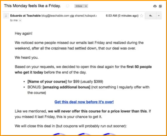 Teachable Cyber Monday Email 